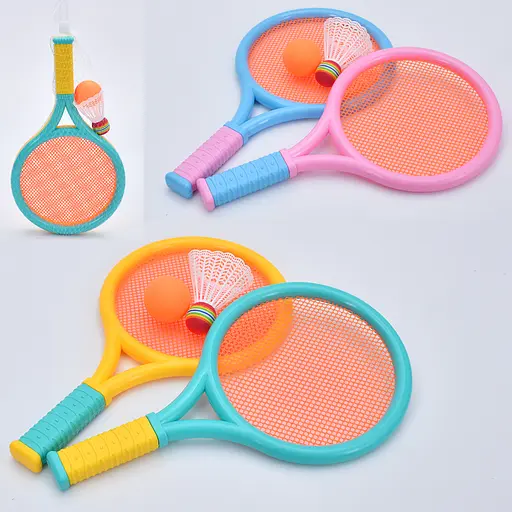 Набір дитячих ракеток MS4380, 2 шт. 35.5 см, волан, пластиковий м’ячик 5 см (В асортименті) - фото 2