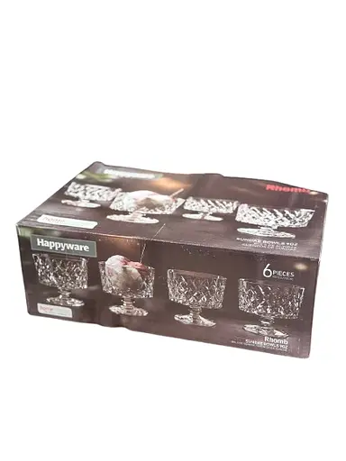 Набор стеклянных креманок Happywear Sorbet для мороженого закусок десертов на ножке 6 шт 265 мл Прозрачный - фото 7