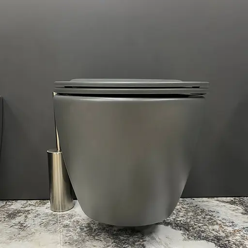 Подвесной унитаз VBI Vulcano grey matt VBI-020410, Серый - фото 4