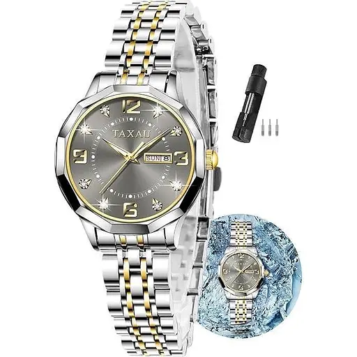 Жіночий водонепроникний аналоговий годинник із неіржавкої сталі для маленьких зап'ястків, розкішний годинник із діамантами