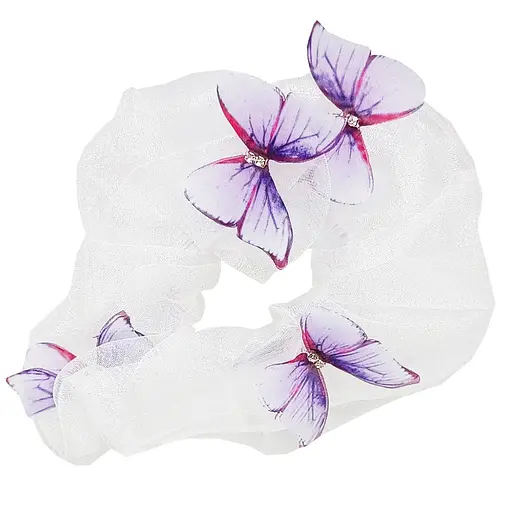 Дитяча резинка для волосся Повітряний Метелик La-beauty 0303-847 бузкова - фото 1