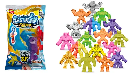 Стретч-игрушка ELASTIKORPS серии Fighter Kamaleon – МИКРОБОЕЦ (в ассортименте, в дисплее)