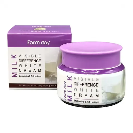 Осветляющий крем для лица Visible Difference Milk White Cream FarmStay 100 г - фото 1