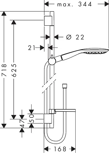 Душовий набір Hansgrohe Raindance Select E 150 3Jet хром 27856000, Хром - фото 2