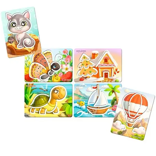 Дерев'яні трафарети для дітей Ubumblebees (ПСФ095) PSF095 великі 6 шт - фото 1