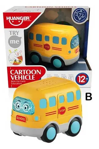 Машинка HE 0537-2 "Школьный автобус", звук, свет, в коробке (6900048090046) - фото 3