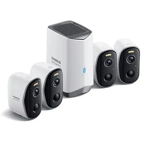 Камера відеоспостереження Baseus Security N1 Outdoor Camera 2k 4-Cam Kit 145° 16Gb eMMC - фото 1