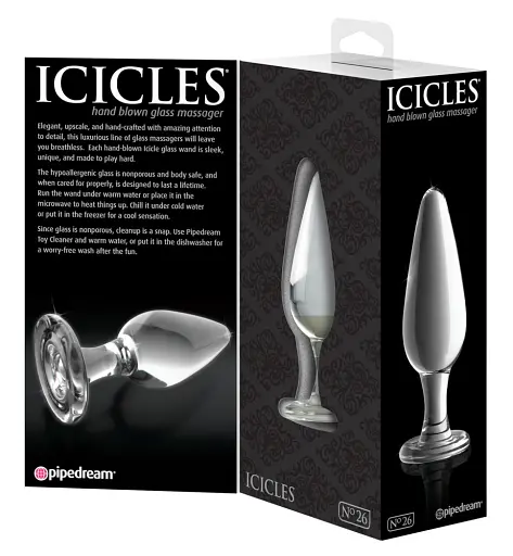 Анальна пробка Pipedream Icicles No.26, 11.4 см (прозора) - фото 5
