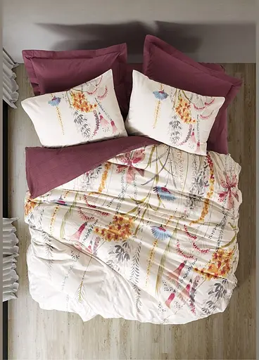 Комплект постельного белья евро 200х220 Flos - Claret Red ранфорс TC303376012