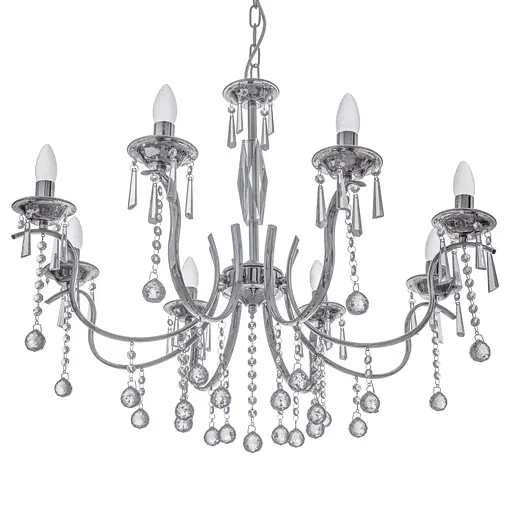 Люстра свеча Brille подвесная хрустальная E14 60W CH (BR-01313S/8) - фото 3