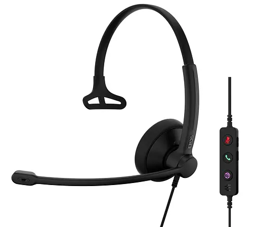 Компьютерная моногарнитура Epos On-Ear IMPACT 100 MS, USB C + A, Microsoft Teams, однонаправленный, 2 м, Черный - фото 1