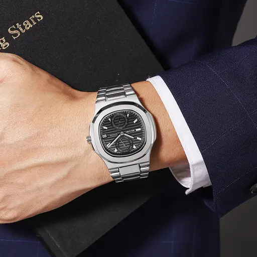 Наручний годинник чоловічий 2423SIBK Silver-Black Skmei acs0029927 - фото 3