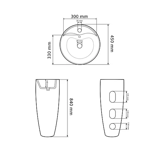 Умивальник VBI Agriento black glossy напольний VBI-019005, Чорний матовий - фото 2