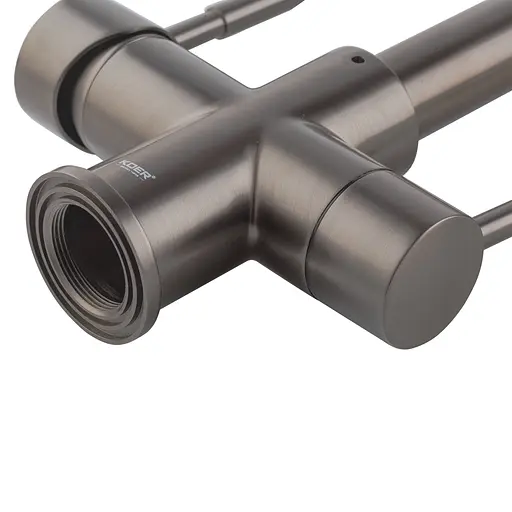 Смеситель для кухни на две воды с гибким изливом Koer KB-72025-07 KR5016 Графит - фото 8