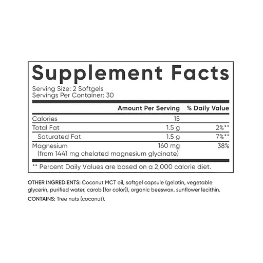 Магний глицинат Sport Research Magnesium Glycinate 160 mg 60 softgels (1086-2023-10-4403) - фото 2