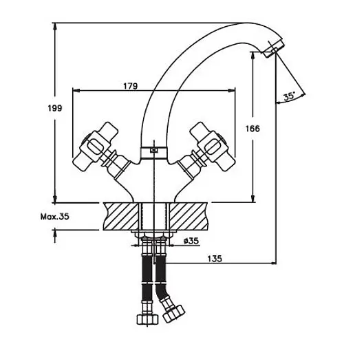 Змішувач для умивальника Haiba ODYSSEY 272 HB0310 - фото 2