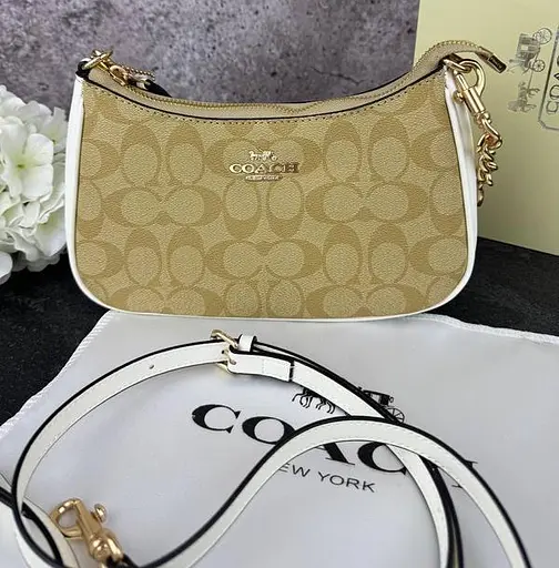 Сумка жіноча з двома ручками (Бежевий з білим) - фото 10