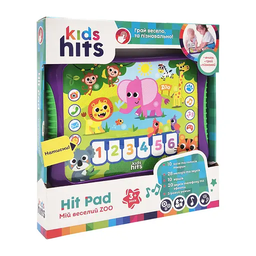 Интерактивный Планшет "Мой веселый Zoo" Kids Hits KH01/005 укр., названия животных, звуки, стихи, мелодии - фото 1