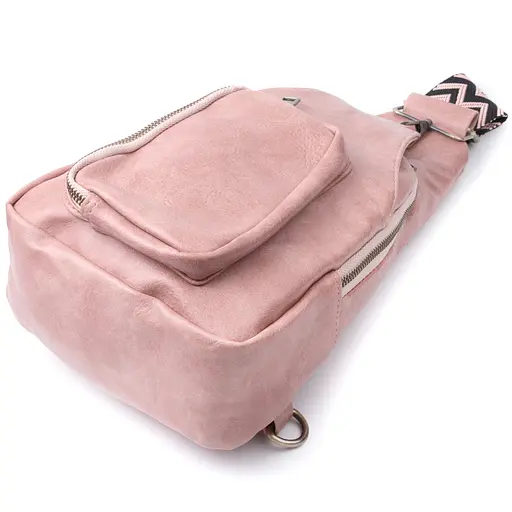 Сумка женская Vintage с акцентом на текстильную лямку из гладкой экокожи 18х33х10 см sum0026937 - фото 5