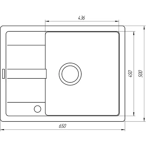 Гранітна мийка Globus Lux One графіт 650x500мм-А0001 000002983, Графит - фото 6