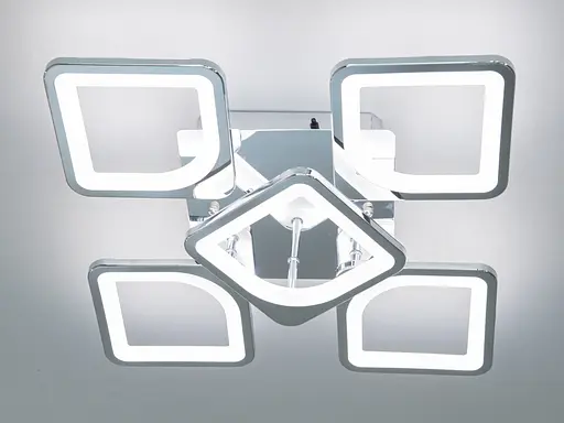 Багатофункціональна світлодіодна люстра на пульті, 70 Вт, хром - фото 2