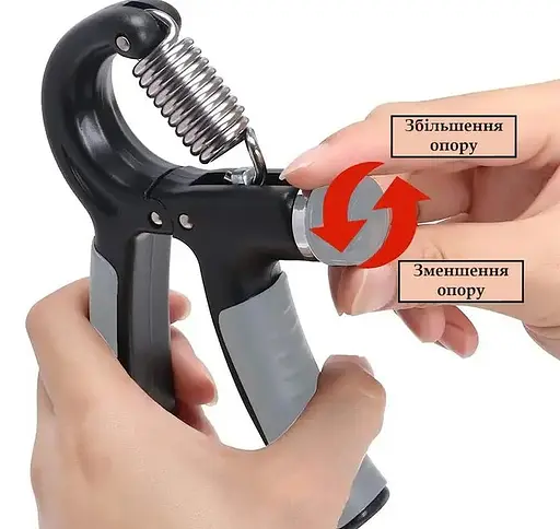 Еспандер кістьовий PowerPlay PP-4323 з регульованим навантаженням 10-40 кг Strength Grip Чорно-червоний (PP_4323_Bl/Red) - фото 6