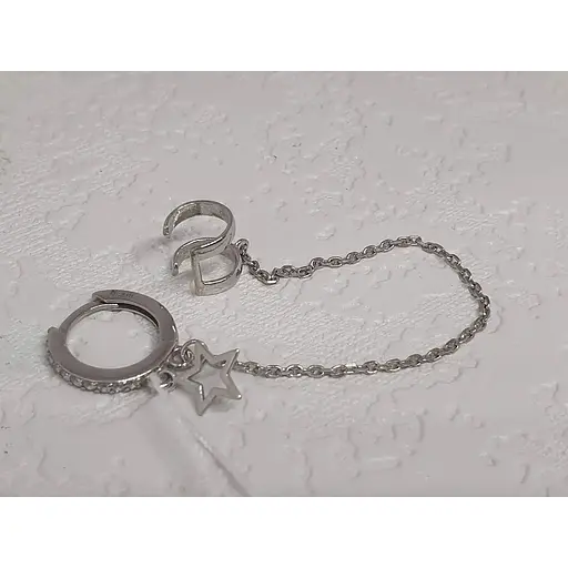 Серебряная серьга-каффа на хеликс. 4995 - фото 3