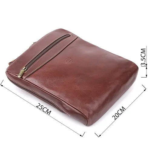 Чоловіча сумка через плече з гладкої шкіри TONY PEROTTI 20х25х3,5 см 000315695 - фото 3