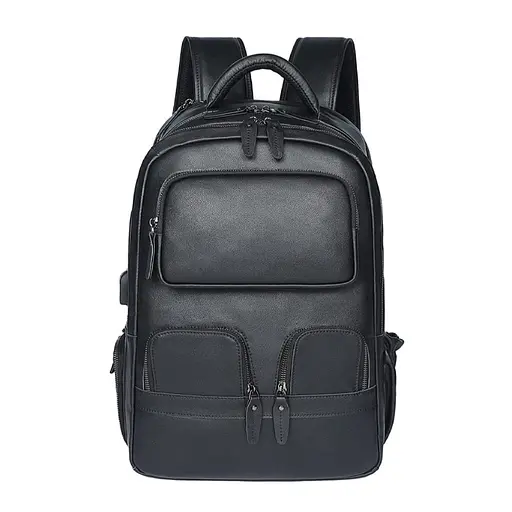 Мужской кожаный рюкзак John McDee 44х32х17 см sum0028450 - фото 5