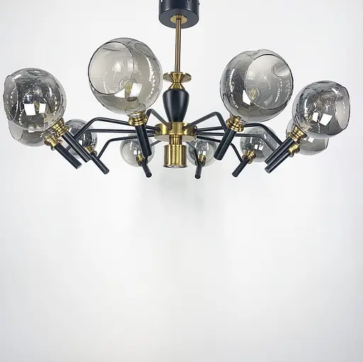 Дизайнерська стельова люстра із відкритим плафоном Line.F ZL 1477/10 - фото 1