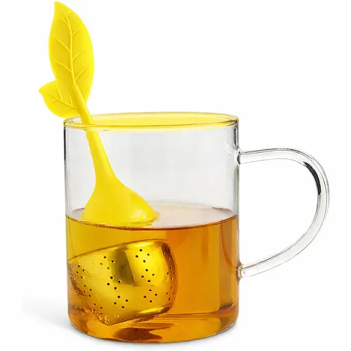 Заварник ситечко для заваривания для чая силиконовый в форме листочка Желтый 88270 - фото 7