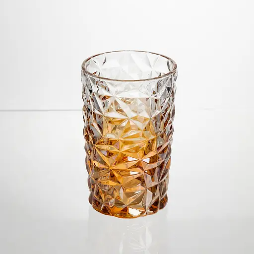 Набір скляних склянок 6 штук 350 мл для лимонадів соку води коктейлів склянки скляні для напоїв Золотистий Yiwu HP-19-191 - фото 3