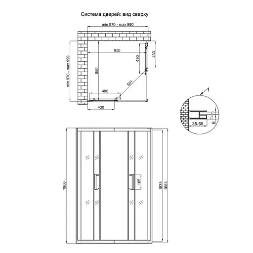 Душевая кабина Qtap Taurus CRM1011SC6 100x100 см, стекло Clear 6 мм, покрытие CalcLess без поддона - фото 7