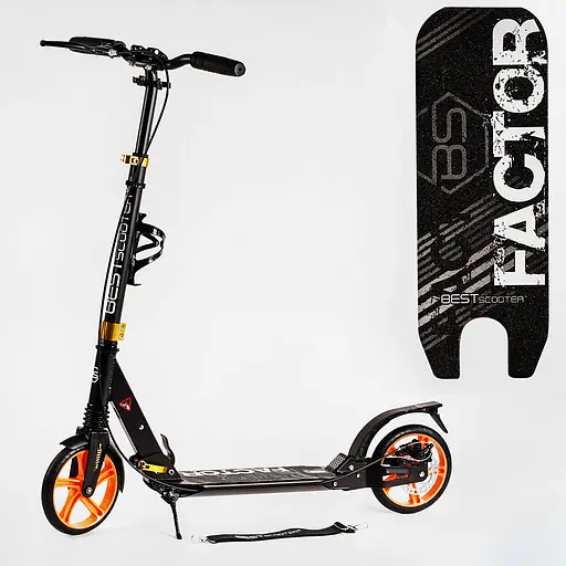 Самокат Best Scooter складаний 46.5х13.6х80-105 см Чорний 000231385 - фото 2
