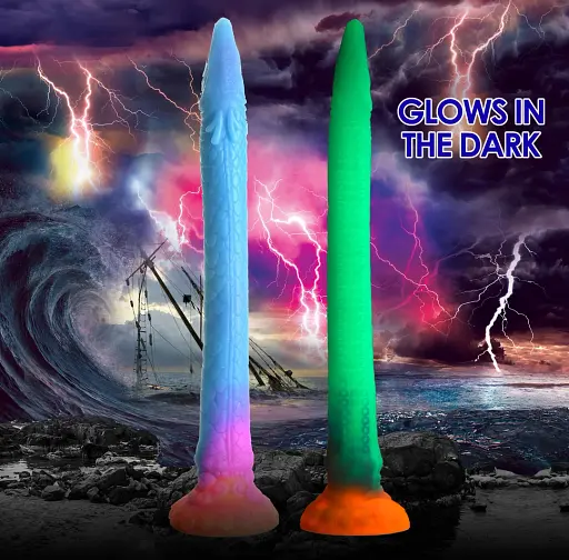 Анальный фаллоимитатор Creature Cocks Glows In The Dark Makara 46.4 см мульти - фото 3