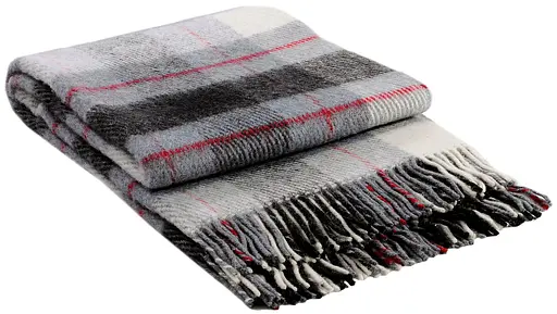 Плед вовняний Vladi Ельф 140х200 сіро-червоний-білий 6 - фото 1