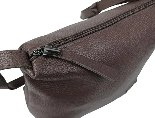 Женская кожаная наплечная сумка Borsacomoda темно-коричневая sum0028737 - фото 9