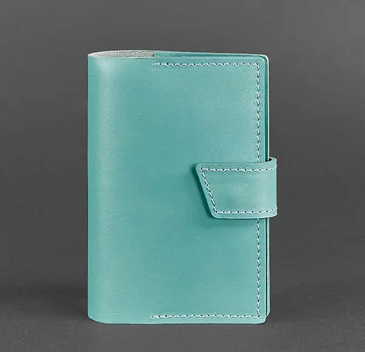 Шкіряна обкладинка для паспорта 4.0 бірюзова - фото 6