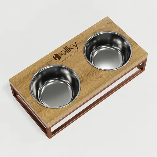 Hollky Base S — миски на підставці для маленьких собак та котів (2 × 0,45 л) - фото 6