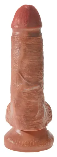 Фаллоимитатор King Cock With Balls 19.4 см коричневый - фото 4