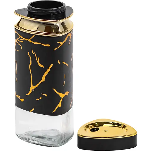 Набір ємностей для спецій TS Kitchen HP1354 на підставці 4 баночки по 120 мл чорний мармур - фото 3