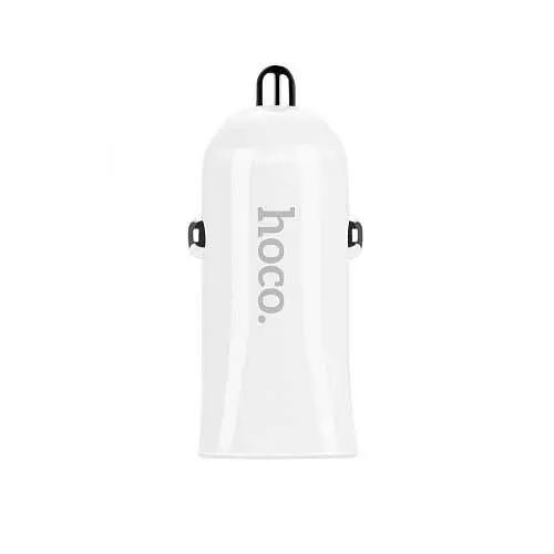 Автомобільний Зарядний пристрій 2USB Hoco Z12 White з кабелем USB-Lightning iPhone 6 2.4A - фото 2
