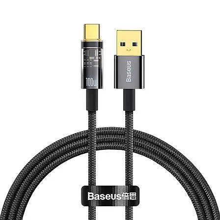 Кабель Baseus Explorer Series Auto Power Off USB to Type-C 100W 1 м CATS000201 - фото 1