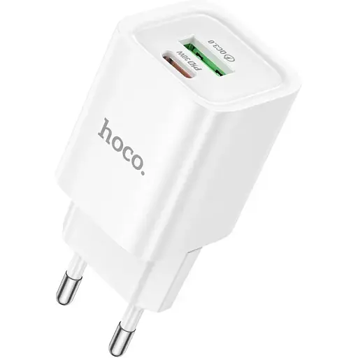 Сетевое зарядное устройство для Hoco C149A Charm PD30W+QC3.0 charger(EU) Белый - фото 1