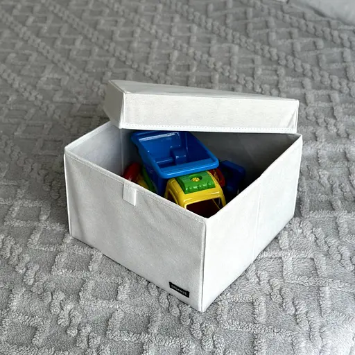 Короб для игрушек и настольных игр L с крышкой - 30*30*20 см (белый) - фото 2