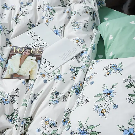 Комплект постельного белья Moon&Star Бязь Gold Люкс Spring Harmony Полуторный Евро 160х220 наволочки 2х40х60 - фото 2