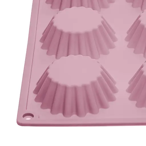 Форма силіконова на планшеті для випікання кексів та мафінів на 12 комірок 28x21.5 см, A-plus Рожевий 85955 - фото 8