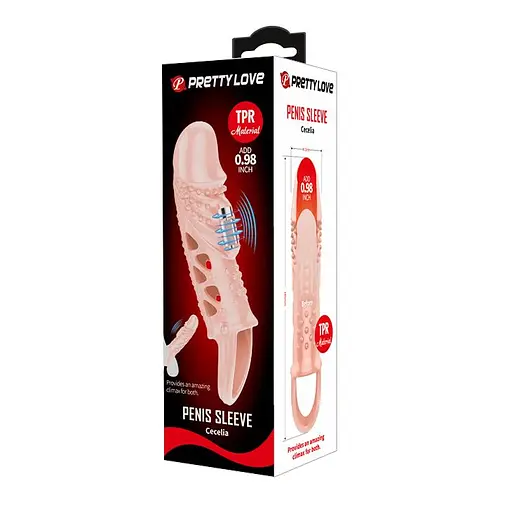 Насадка на пенис Pretty Love Penis Sleeve Cecelia 18.5 см телесный - фото 7