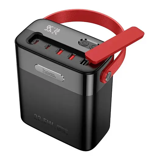 Павербанк з ліхтарем Hoco Title J143 80000 mAh 22W PD QC чорний - фото 1