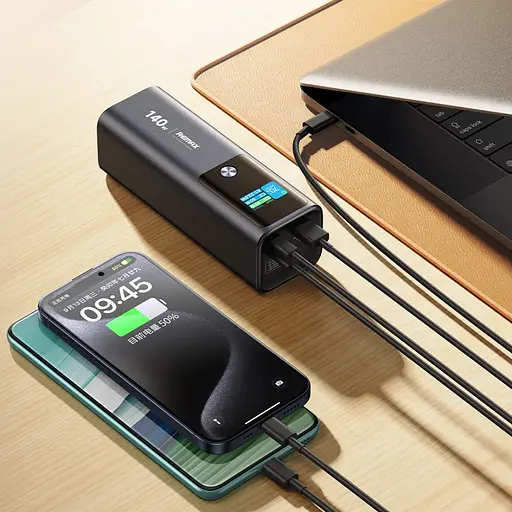 Универсальная мобильная батарея Remax RPP-662 25200mAh QC+PD (22.5W+140W) Синий - фото 7